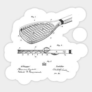 Construction of Tennis Rackets Vintage Patent Drawing Sticker